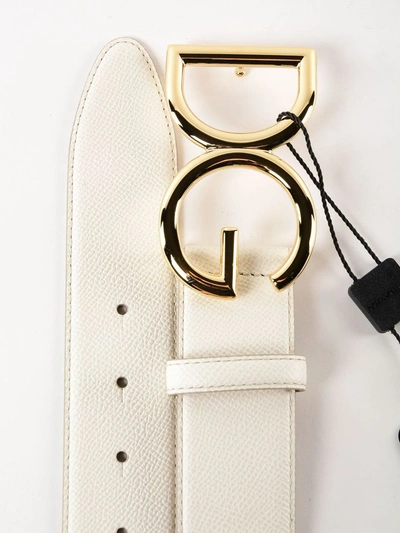 Shop Dolce & Gabbana Dg Logo Belt In Bianco