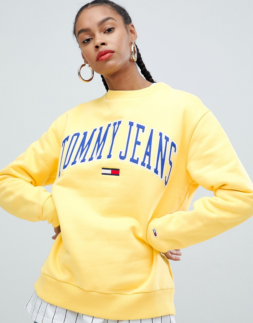 yellow tommy jeans sweater
