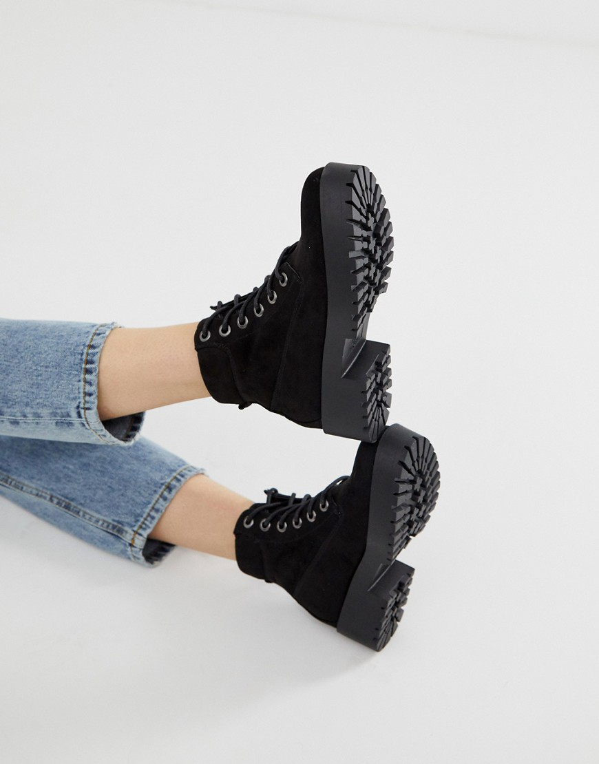new look chunky flat boots