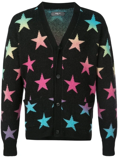 Shop Amiri Star Print Cardigan - Black