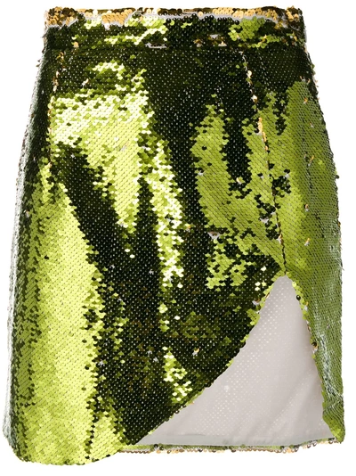 Shop Amen Sequinned Mini Skirt - Green