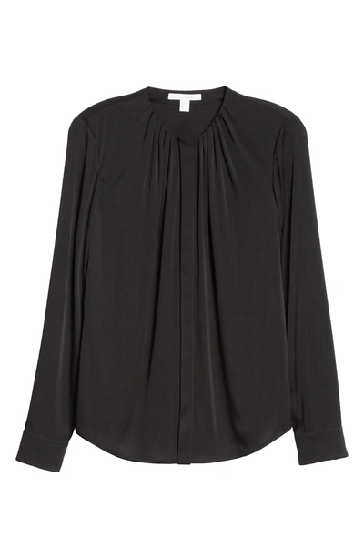 Shop Hugo Boss Banora Stretch Silk Blouse In Black