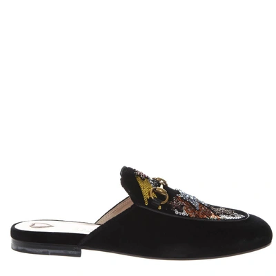 Shop Gucci Princetown Embellished Mules In Black