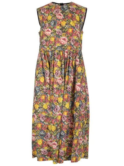 Shop Marni Floral Dress In Multicolor