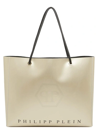 Shop Philipp Plein Logo Original Bag In Gold