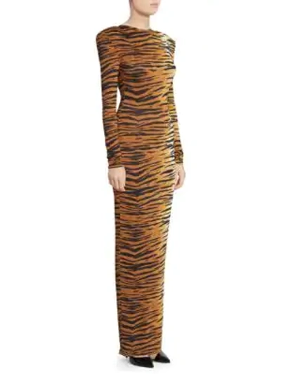 Shop Alexandre Vauthier Tiger Jersey Gown