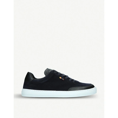 Shop Paul Smith Earl Suede And Leather Trainers In Navy