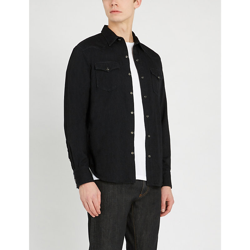 ralph lauren black denim shirt