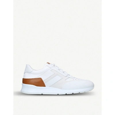 Shop Tod's Sportivo Lux Runner Leather Trainers In White