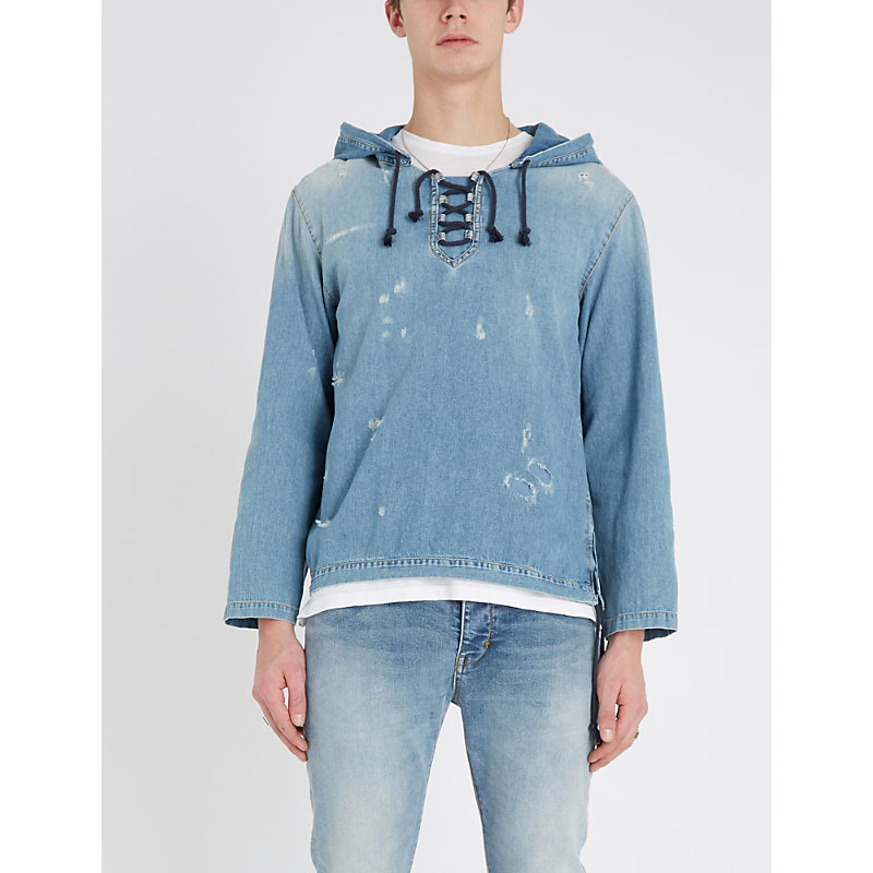 saint laurent denim hoodie