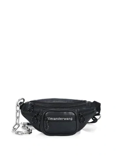 Shop Alexander Wang Women's Mini Attica Leather Belt Bag In Black