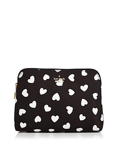 Shop Kate Spade New York Watson Heart Briley Small Cosmetic Case In Black/cream/gold