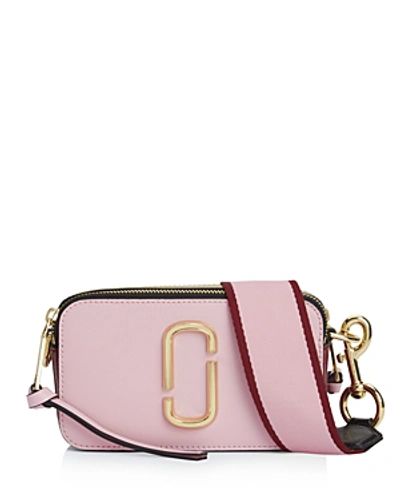 Shop Marc Jacobs Snapshot Leather Camera Bag In Baby Pink/red