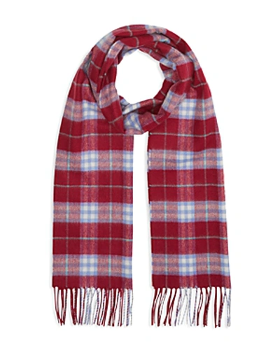Shop Burberry Classic Vintage Check Cashmere Scarf In Red/blue