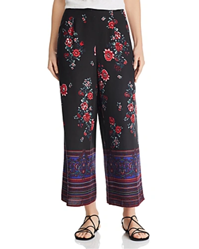 Shop Band Of Gypsies Cairo Floral-print Pants In Black Red