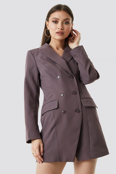 Shop Chloé Double Breasted Short Blazer Dress - Purple In Brown