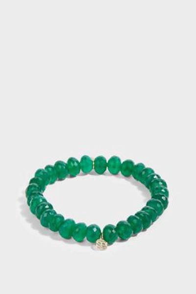 Shop Sydney Evan Hamsa Charm Bracelet In Green