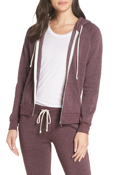 Shop Alternative Adrian Zip Hoodie In Eco True Wine