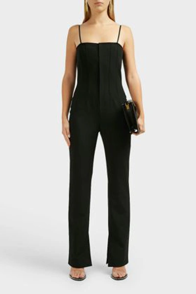 Shop Alexander Wang Sleeveless Wool-blend Jumpsuit In Black