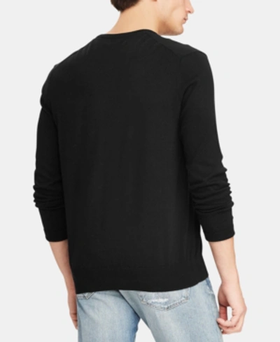Shop Polo Ralph Lauren Men's Cotton V-neck Sweater In Polo Black