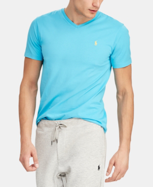 blue polo v neck