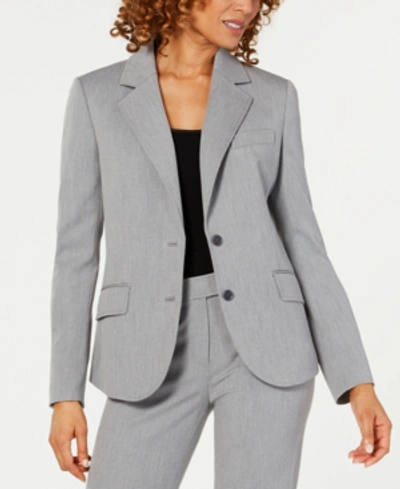 Shop Anne Klein Two-button Blazer In Heather Grey