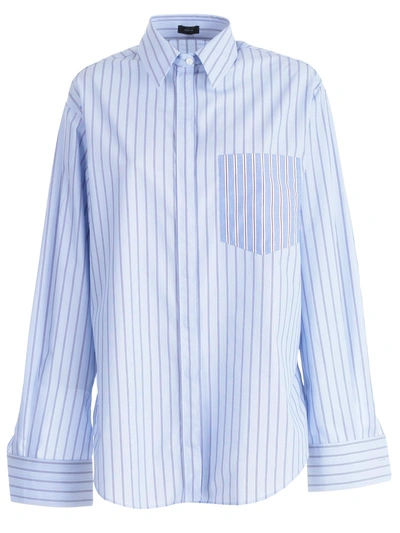 Shop Joseph Striped Shirt In Blue