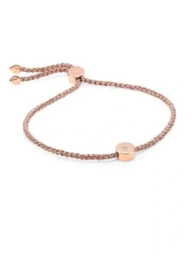 Shop Monica Vinader Linear Solo Diamond Friendship Bracelet In Rose Gold