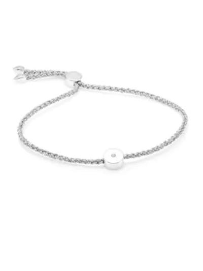 Shop Monica Vinader Linear Solo Diamond Friendship Bracelet In Silver