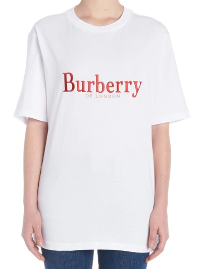Shop Burberry 'lopori' T-shirt In White