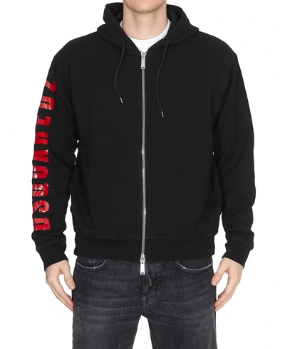 Shop Dsquared2 Zipped Hoodie In Black