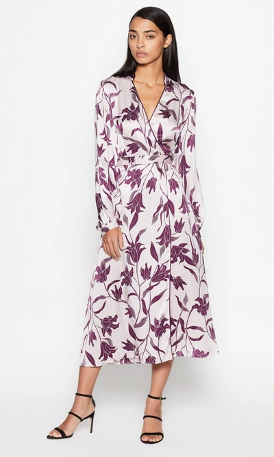 Shop Equipment Andrese Silk Dress In Rose Pale/prune Violette