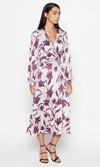 Shop Equipment Andrese Silk Dress In Rose Pale/prune Violette