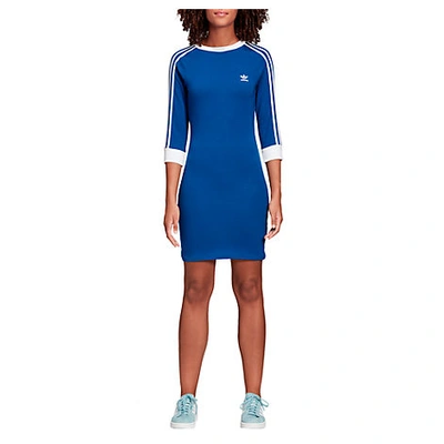 Shop Adidas Originals Women's Originals 3-stripes Dress, Blue
