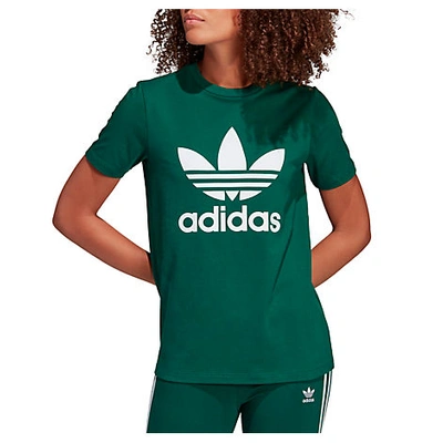 Shop Adidas Originals Women's Originals Trefoil T-shirt, Green