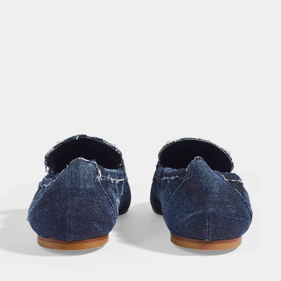 Shop Tod's | Denim Double T Loafers In Blue Cotton