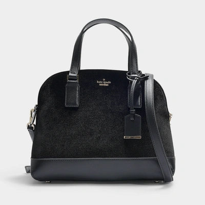 Shop Kate Spade Cameron Street Velvet Lottie Bag In Black Velvet