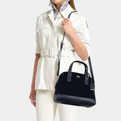 Shop Kate Spade Cameron Street Velvet Lottie Bag In Black Velvet