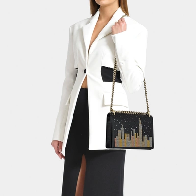Shop Kate Spade Glitzy Ritzy Skyline Marci Crossbody Bag In Multicoloured Leather