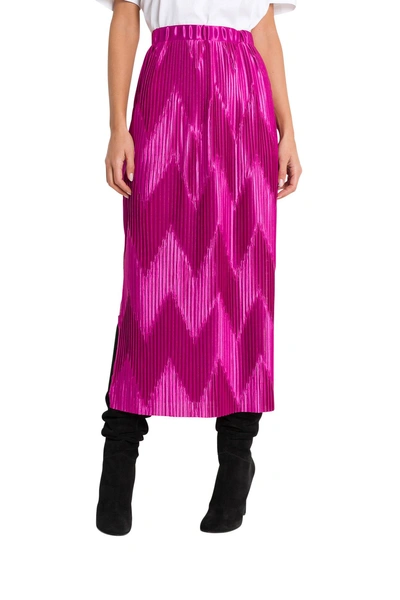 Shop Givenchy Zig Zag Pleated Midi Skirt In Viola