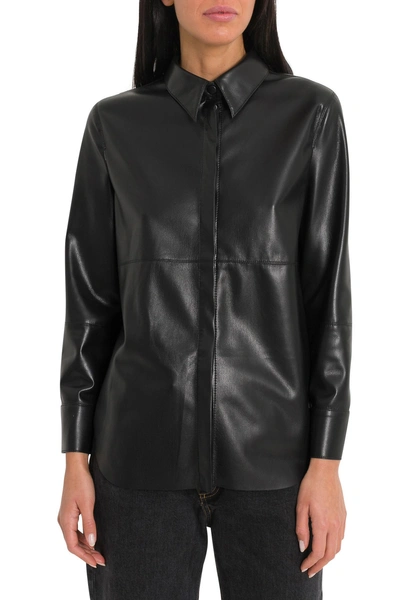 Shop Nanushka Naum Vegan Leather Shirt In Nero