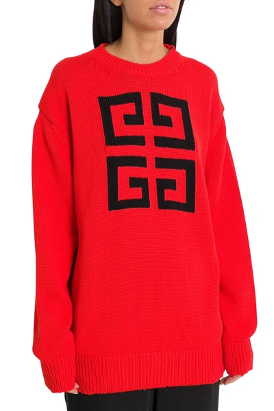 Shop Givenchy 4g Sweater In Rosso/nero