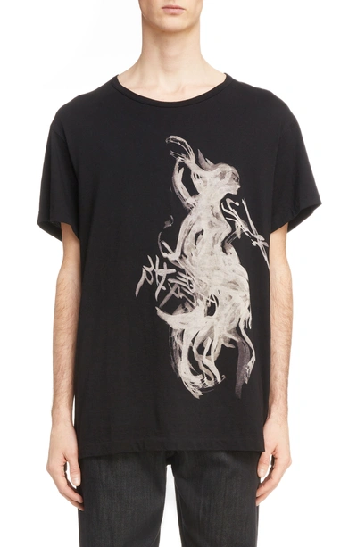 Shop Yohji Yamamoto Graphic T-shirt In Black