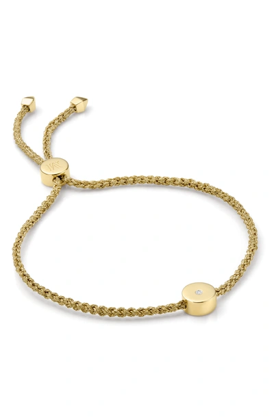Shop Monica Vinader Linear Solo Diamond Friendship Bracelet In Gold