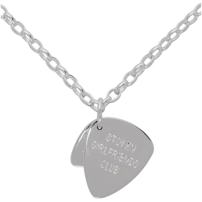 Shop Stolen Girlfriends Club Silver Guitar Pick Pendant Necklace