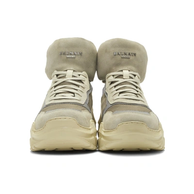 Shop Balmain Beige Joan Sneakers