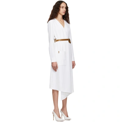 Shop Tibi White Midi Wrap Dress