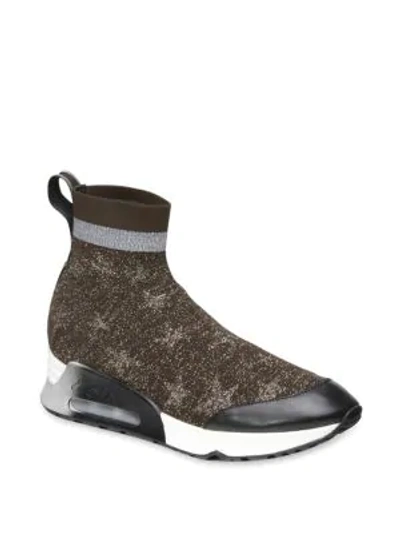 Shop Ash Lulla Star High-top Sock Sneakers In Brown