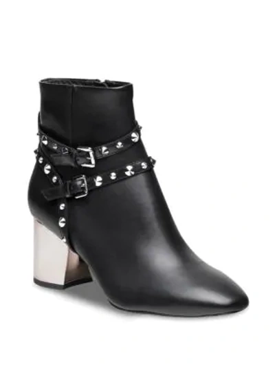 Shop Ash Harlem Studded Leather Ankle Boots In Black