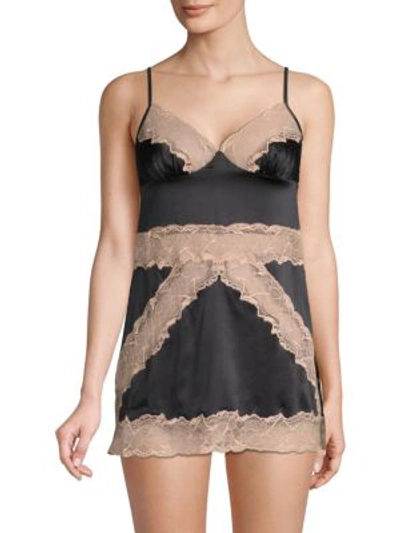 Shop Stella Mccartney Floral Lace Stretch-silk Chemise In Light Pink